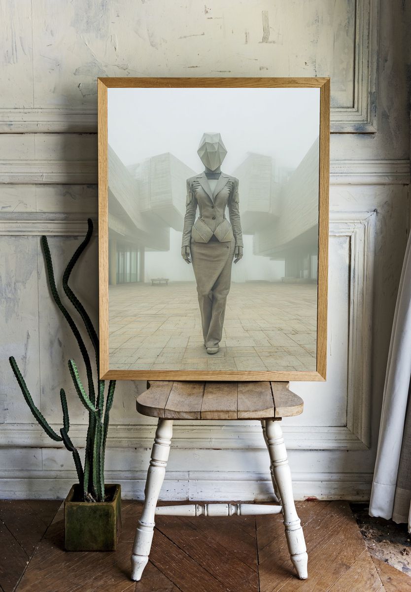 Futurist Fashion Figure Poster. — room view 1