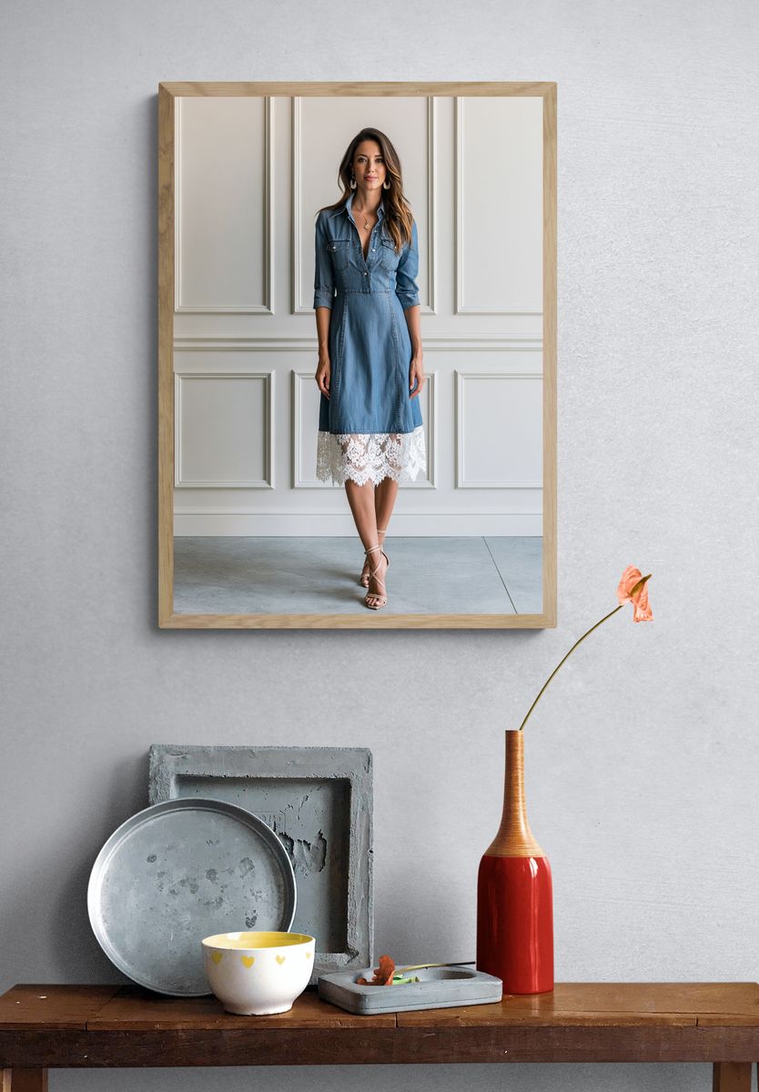 Denim Dress Portrait Print. — room view 3