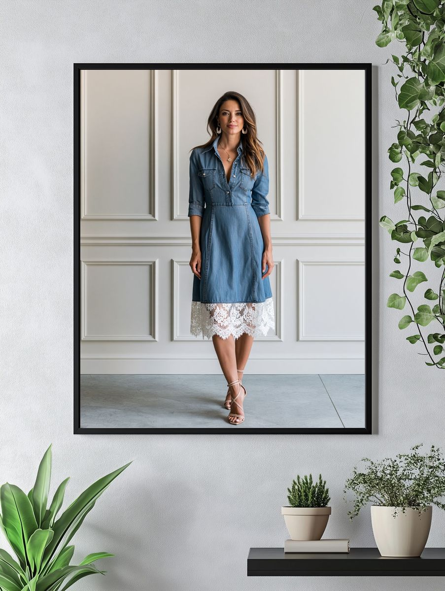 Denim Dress Portrait Print. — room view 4