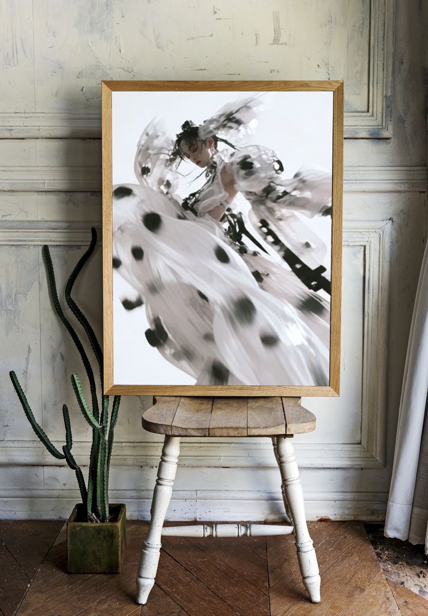 Flowing Fashion Portrait Poster. room preview