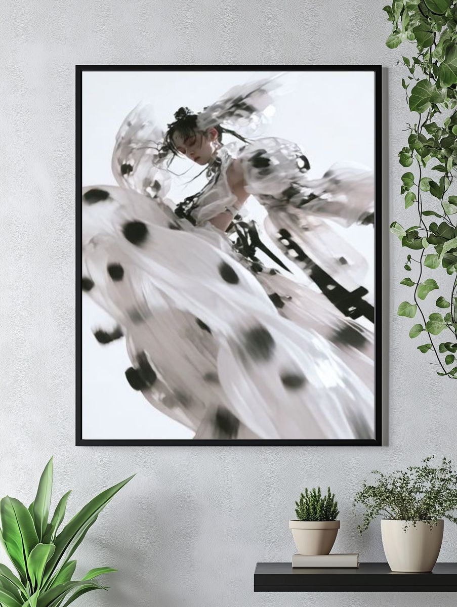 Flowing Fashion Portrait Poster. — room view 4