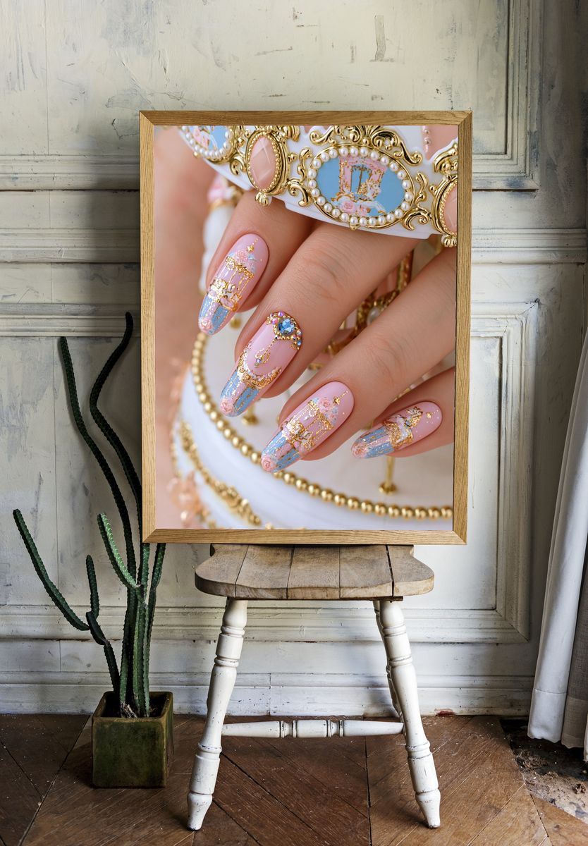Pastel Rococo Nail Art Poster. — room view 1