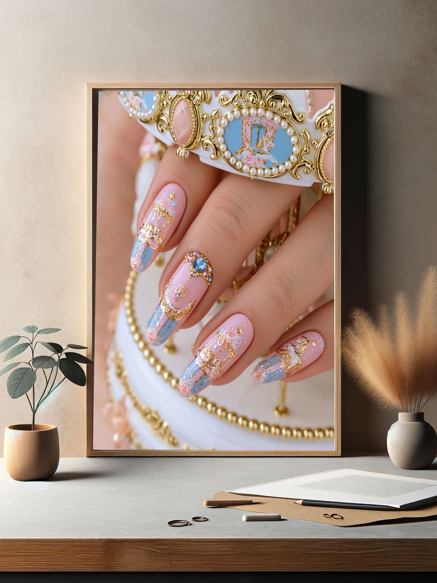 Pastel Rococo Nail Art Poster. — room view 2