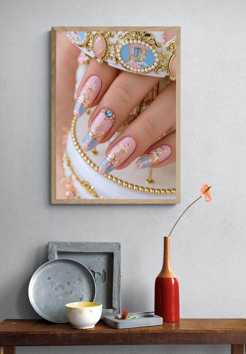 Pastel Rococo Nail Art Poster. — room view 3