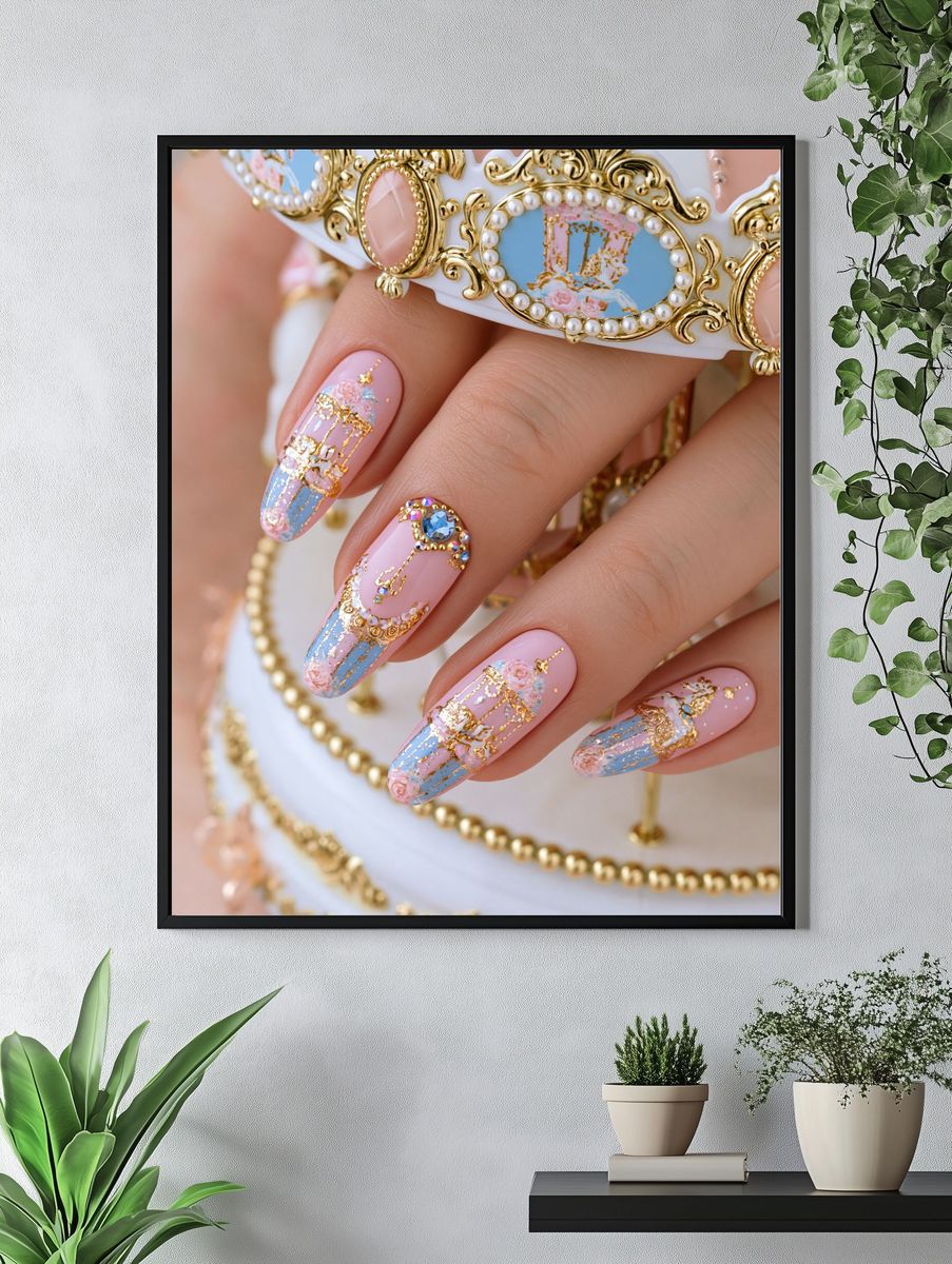 Pastel Rococo Nail Art Poster. — room view 4