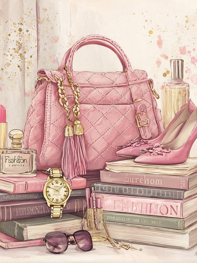 Pink Fashion Still Life Poster. poster — fashion art