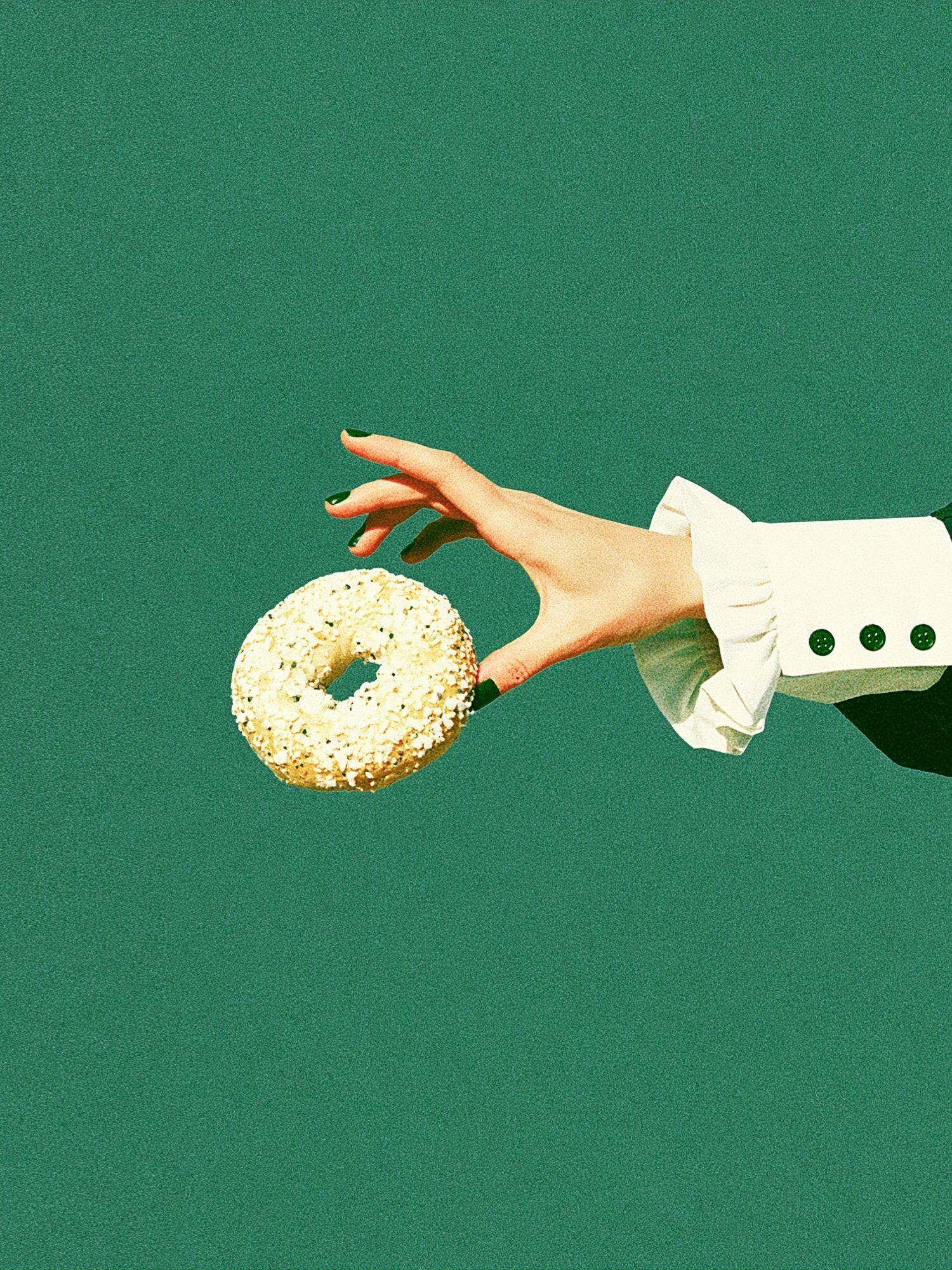 Surreal Hand with Bagel Print. poster — fine-art art