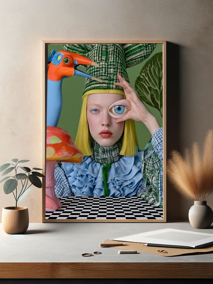 Surreal Fashion Portrait Print. — room view 2