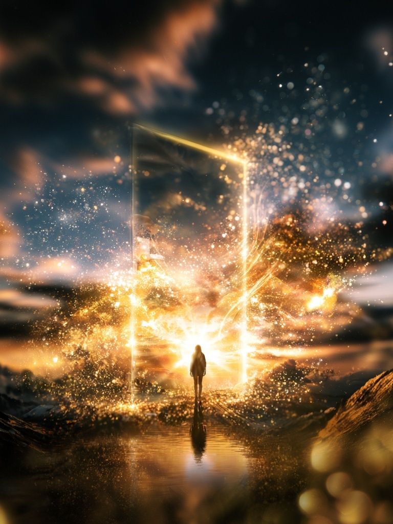 Cosmic Portal Surrealism Poster. poster — fine-art art