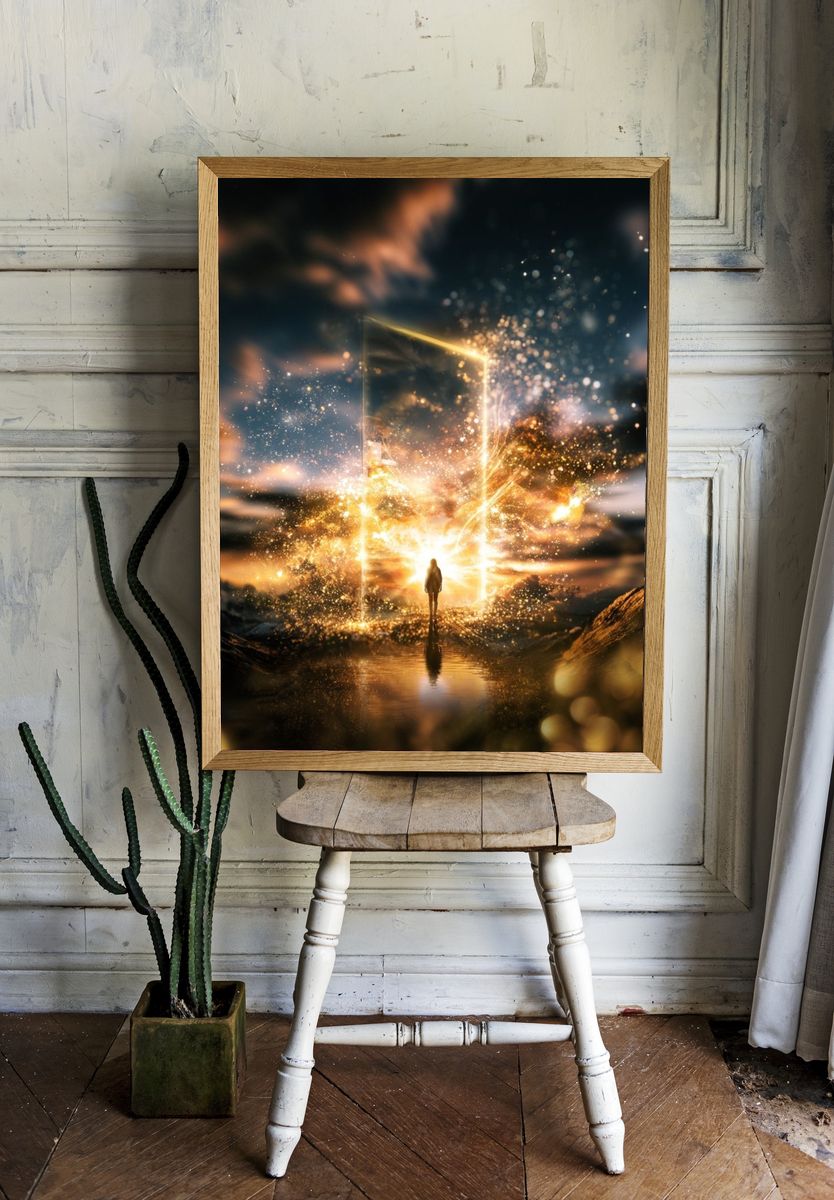 Cosmic Portal Surrealism Poster. — room view 1