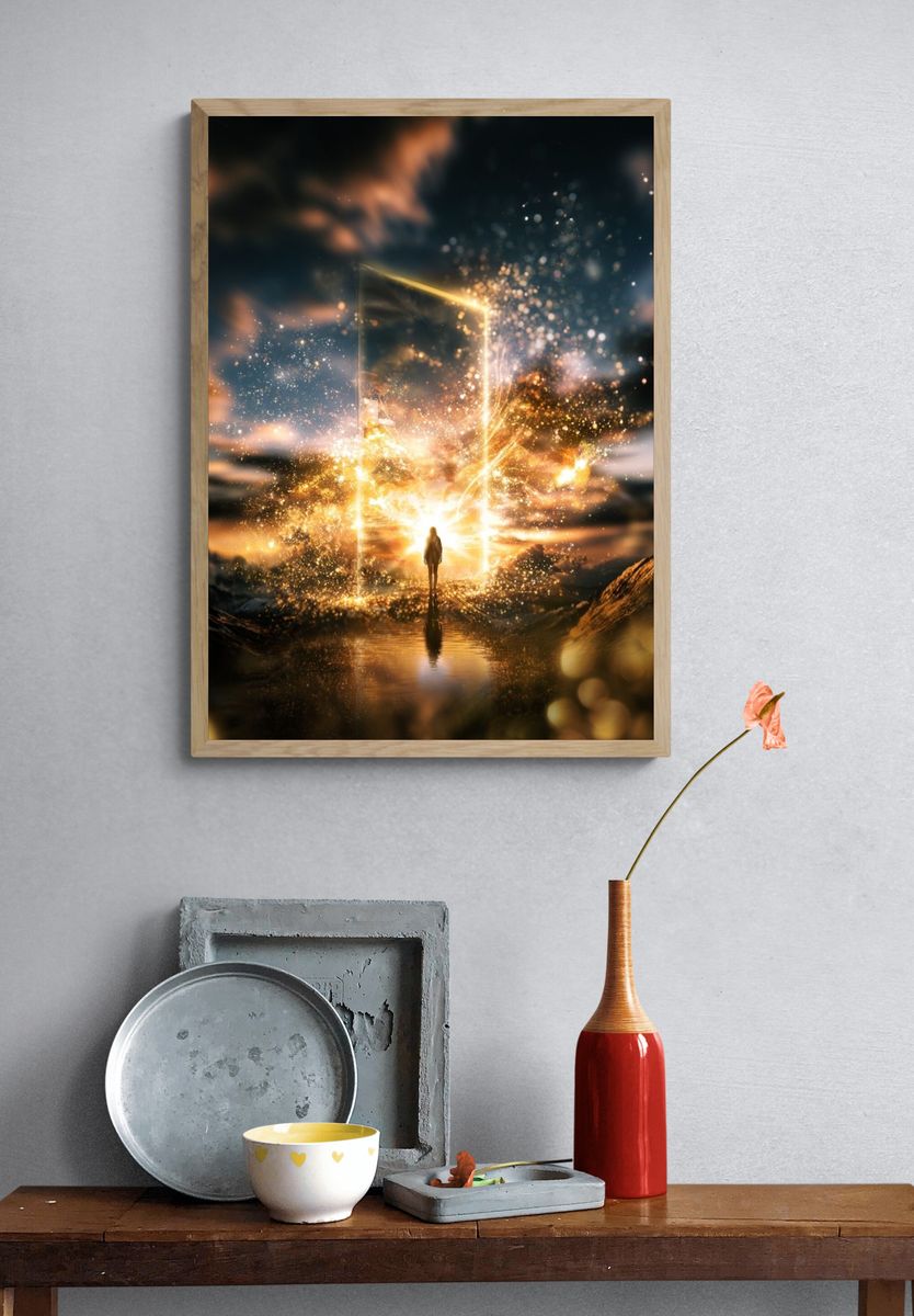 Cosmic Portal Surrealism Poster. — room view 3