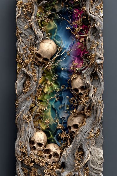 Skull Vine Surrealism Poster. poster print