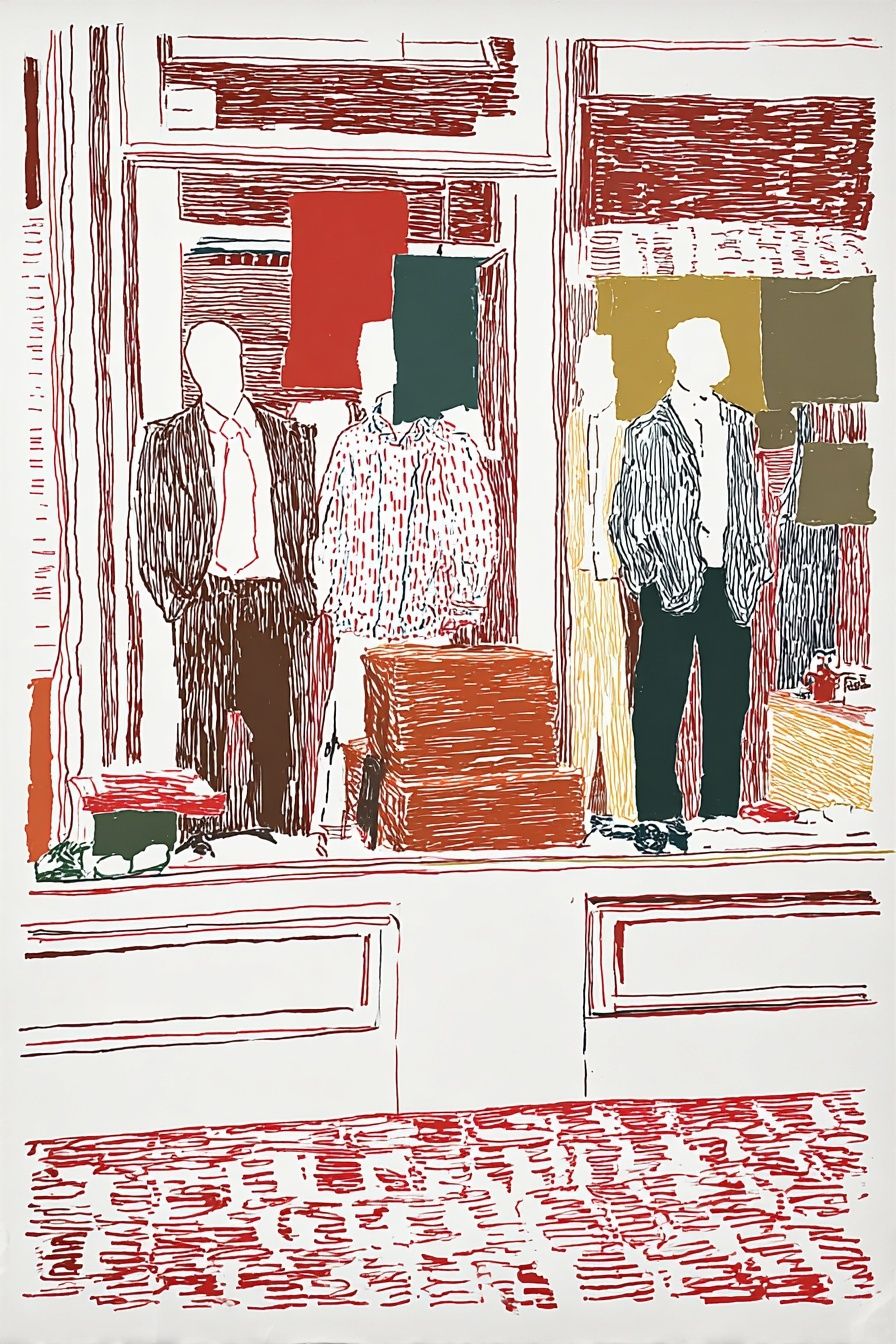 Fashion Window Display Illustration Poster. poster — illustration art