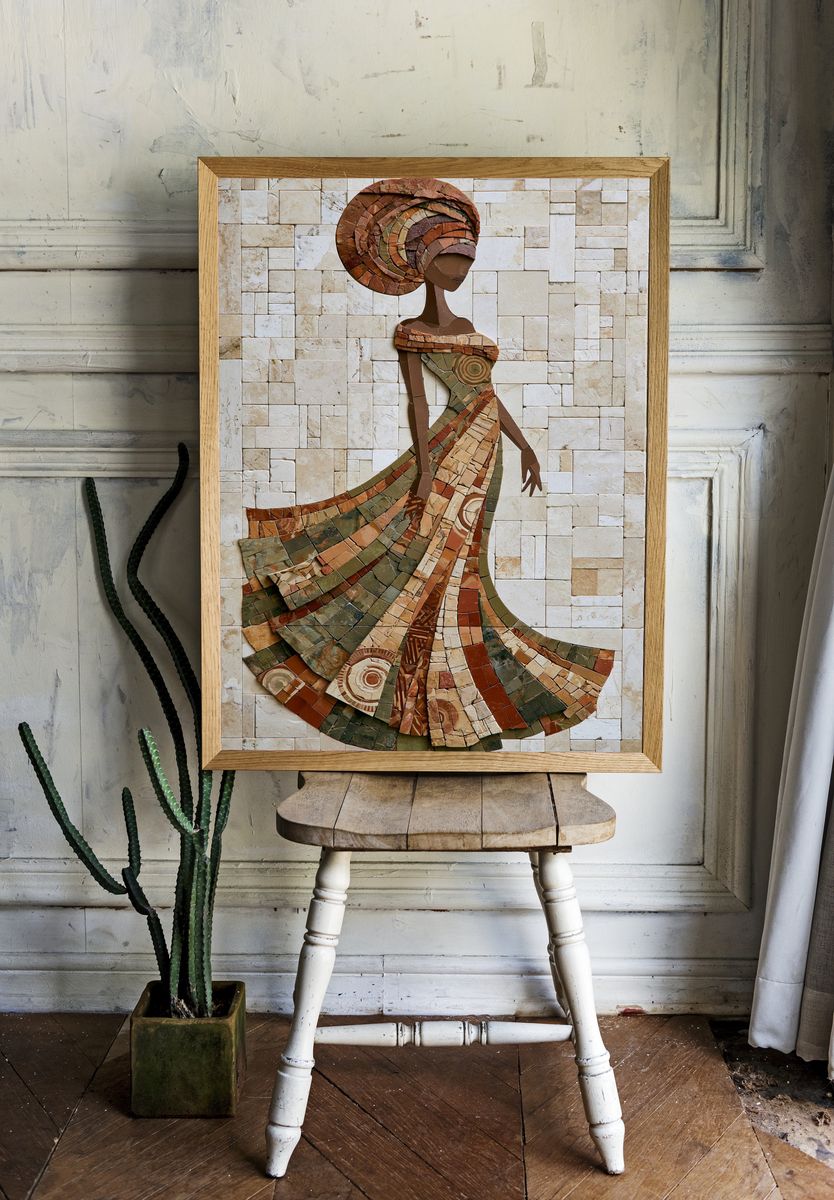 Mosaic Fashion Figure Print. room preview