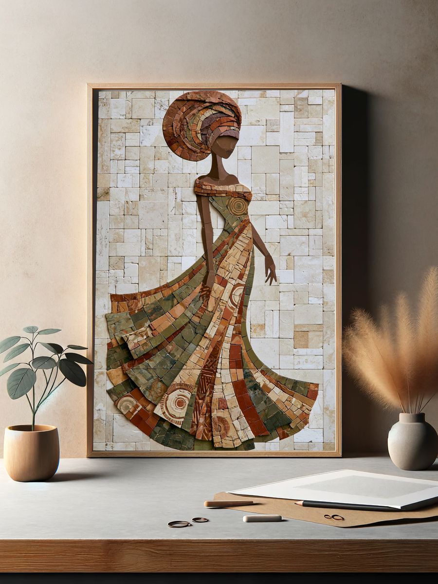 Mosaic Fashion Figure Print. — room view 2