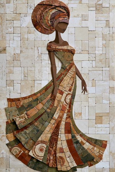 Mosaic Fashion Figure Print. poster