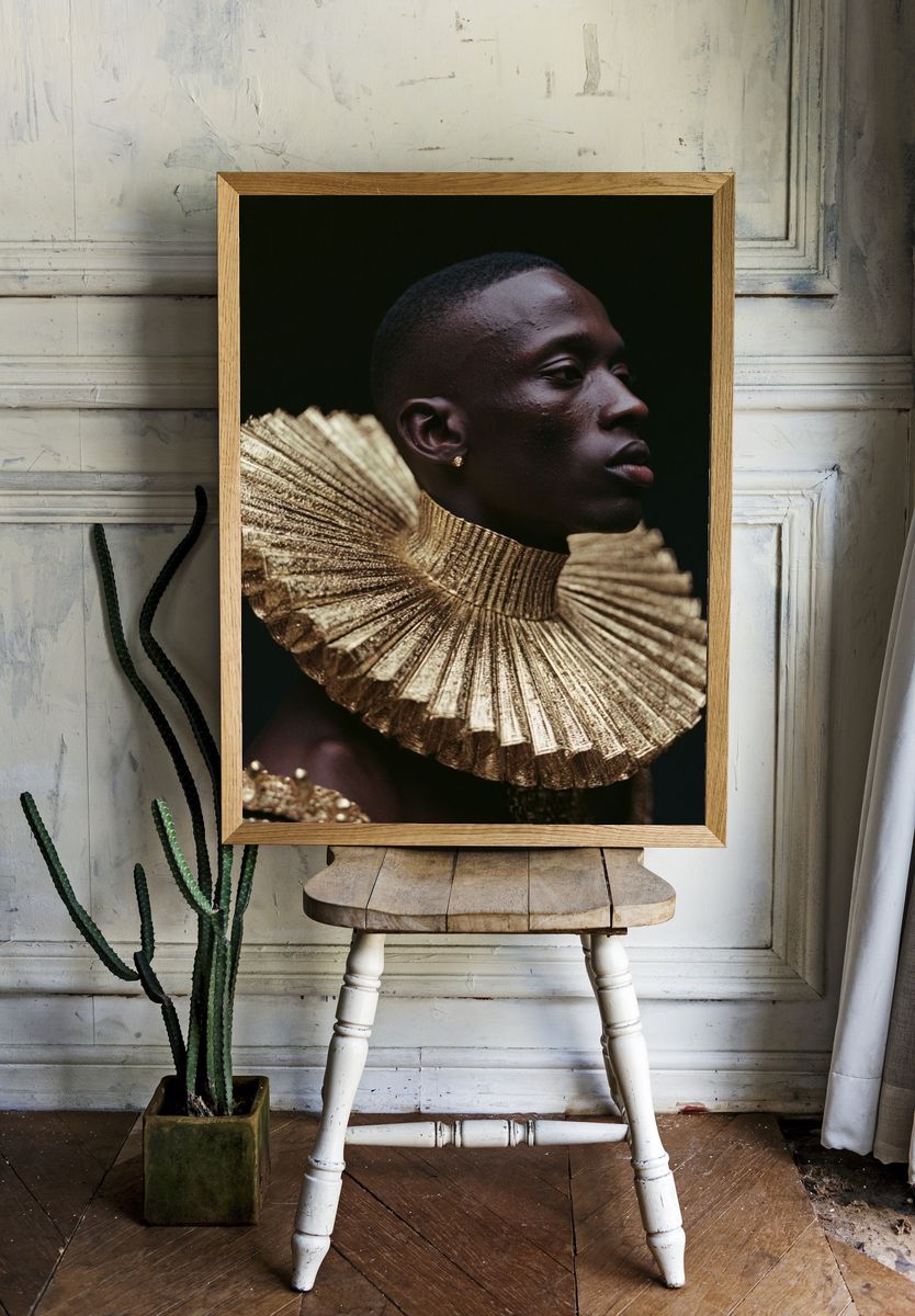 Golden Portrait Fashion Poster. — room view 1