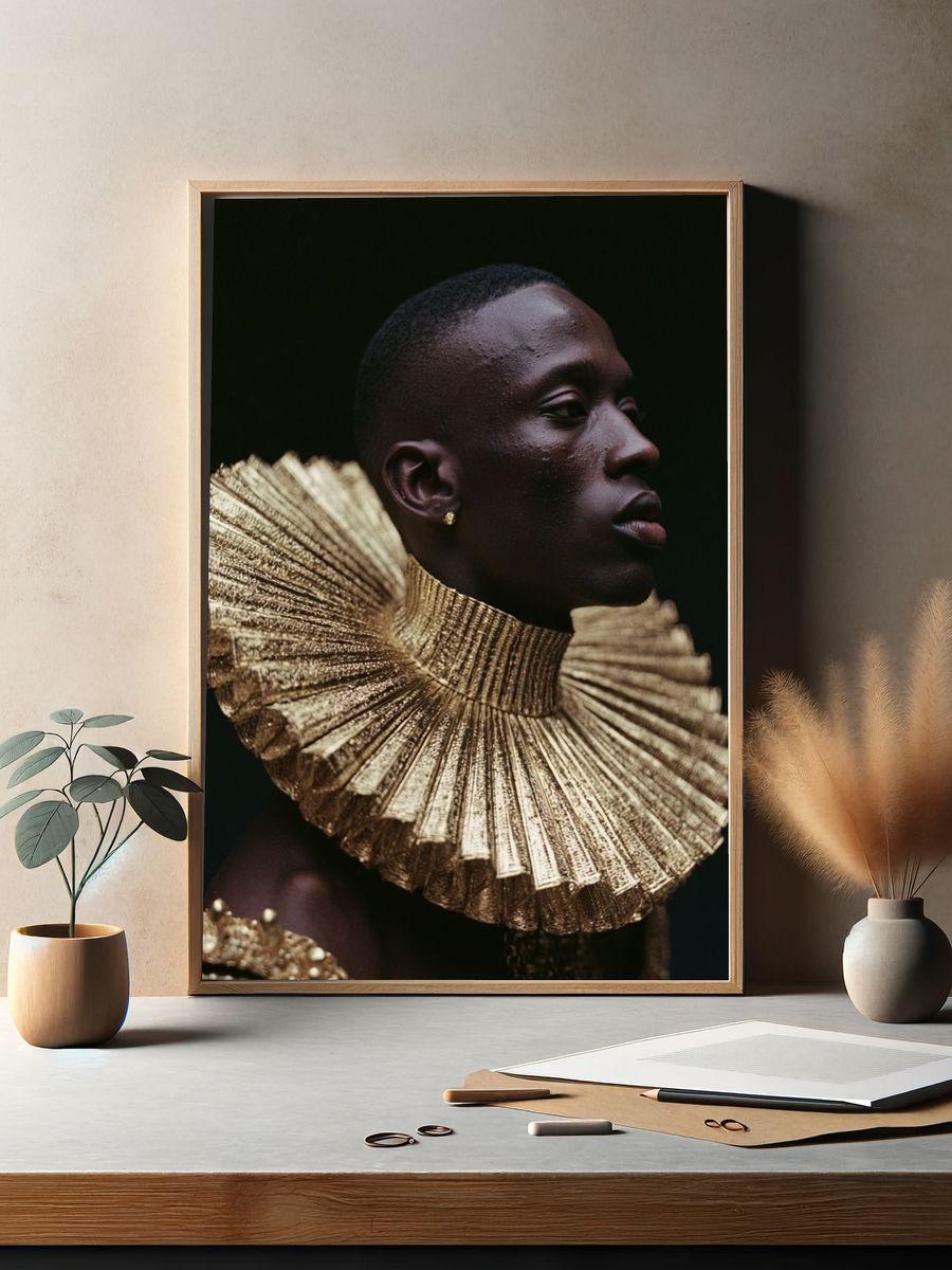 Golden Portrait Fashion Poster. — room view 2