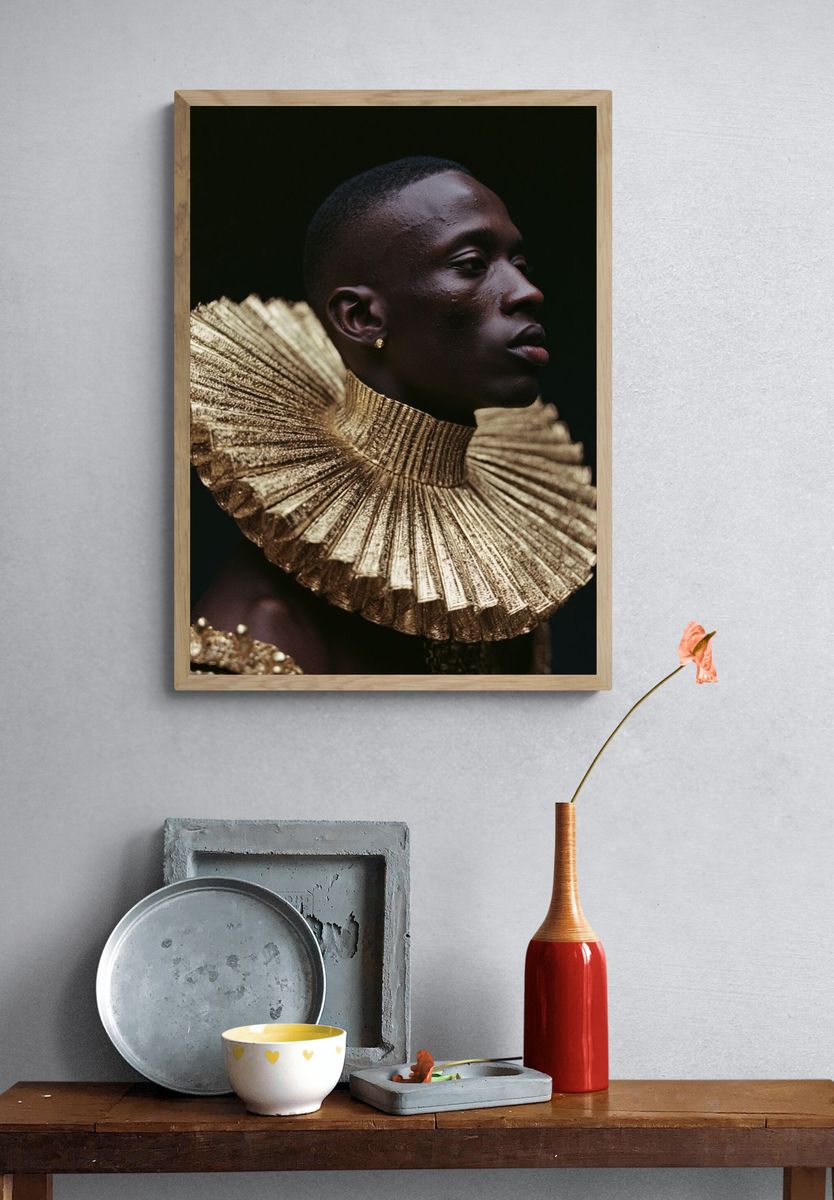 Golden Portrait Fashion Poster. — room view 3