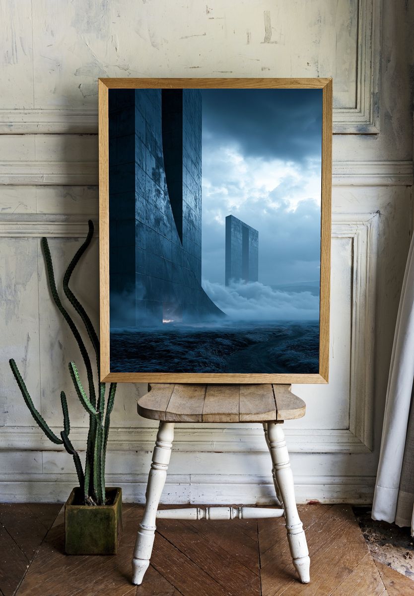 Monolithic Seascape — Surreal Print. room preview