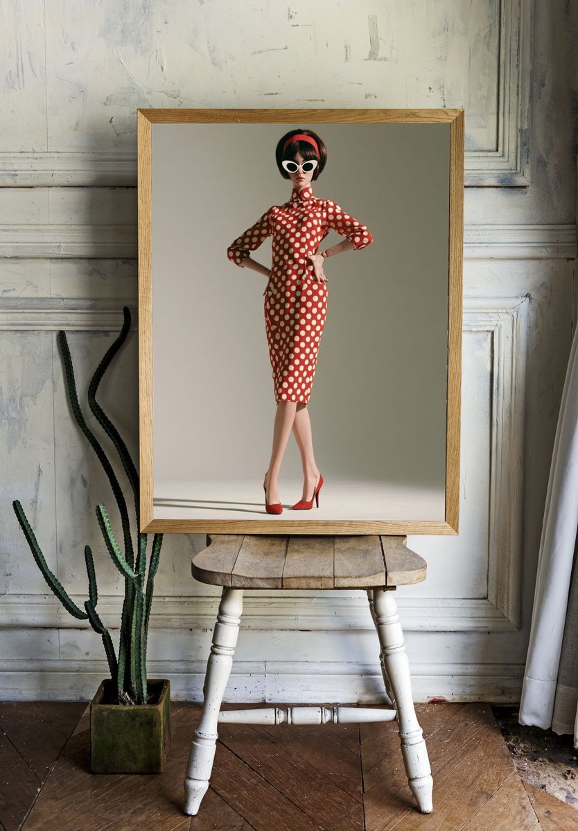 Polka Dot Fashion Portrait Poster. — room view 1