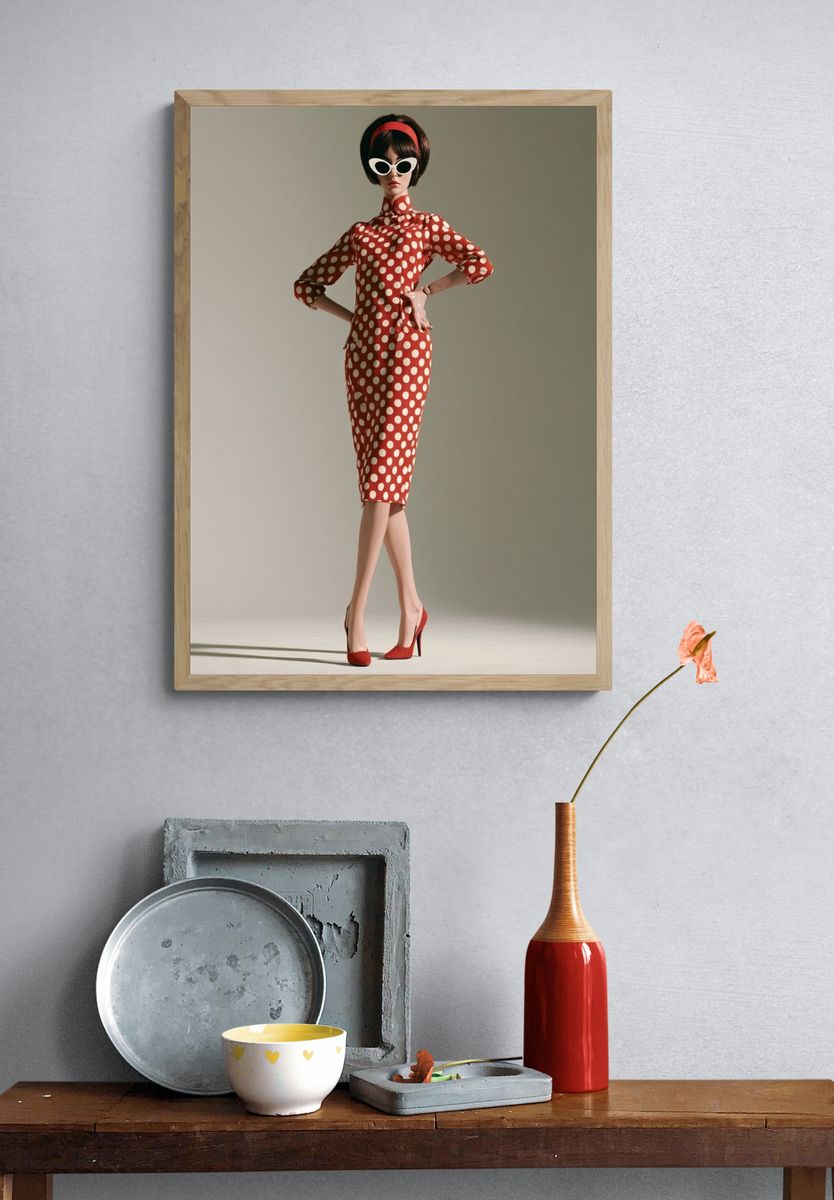 Polka Dot Fashion Portrait Poster. — room view 3