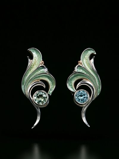 Art Nouveau Gemstone Earrings Print.