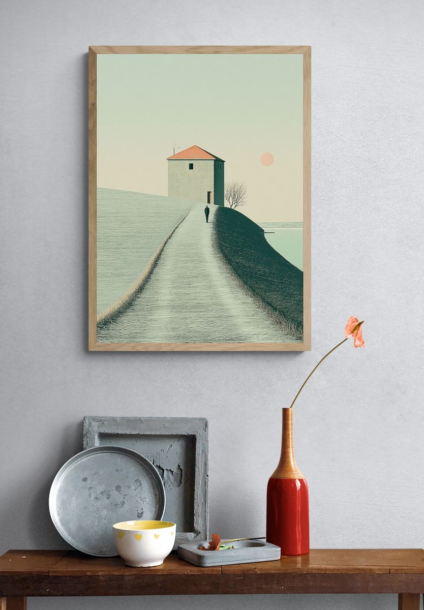 Solitary House Surrealism Print. — room view 3