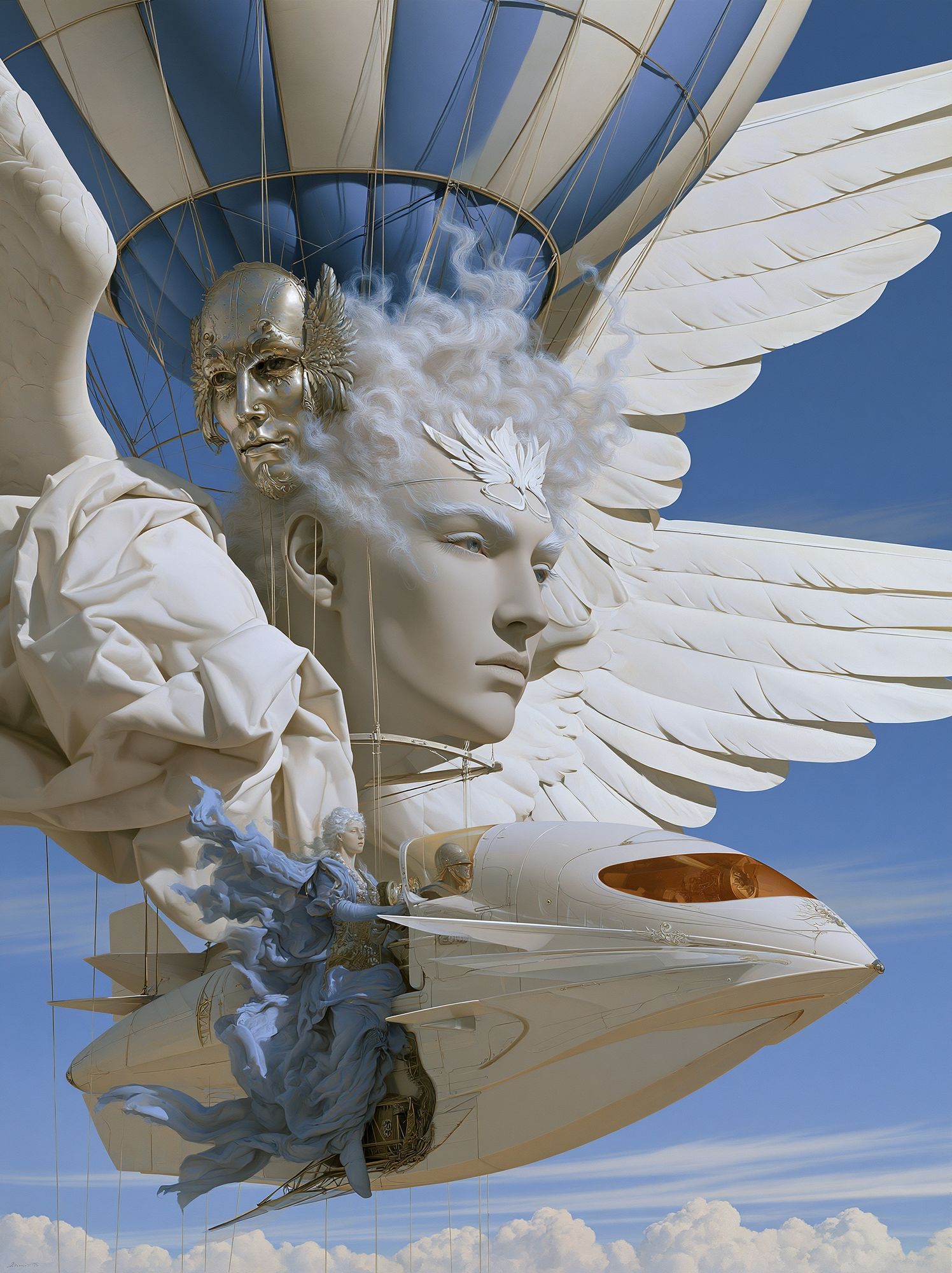 Celestial Airship Surrealism Print. poster — fine-art art