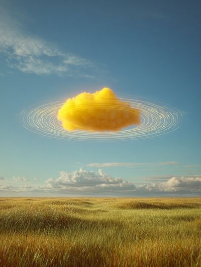 Golden Cloud Landscape Print. poster print