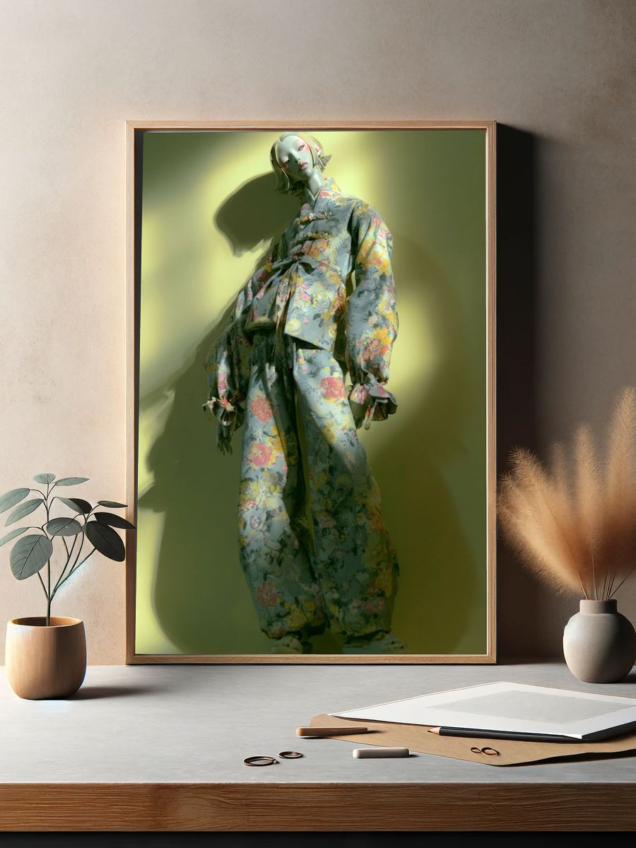 Floral Fashion Figure Poster. — room view 2