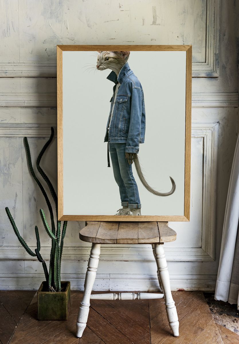 Fashion Cat Portrait Poster. — room view 1