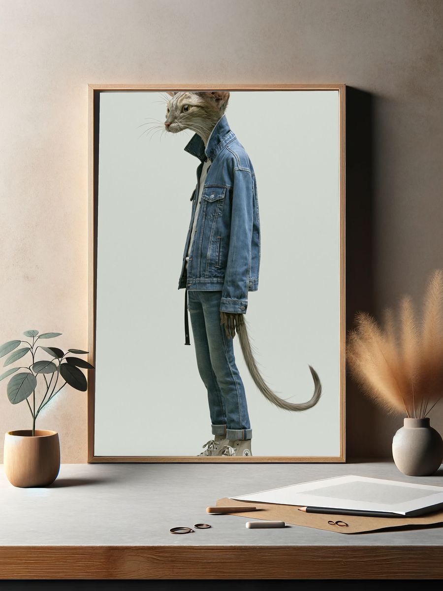 Fashion Cat Portrait Poster. — room view 2
