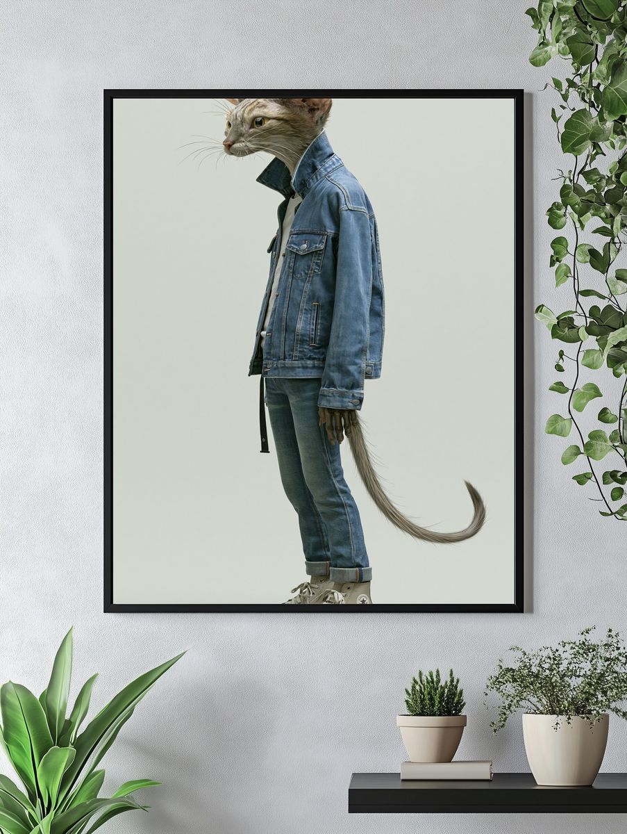 Fashion Cat Portrait Poster. — room view 4