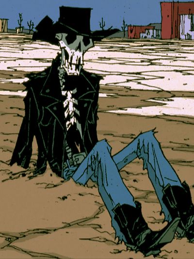 Surreal Cowboy Desert Print. poster