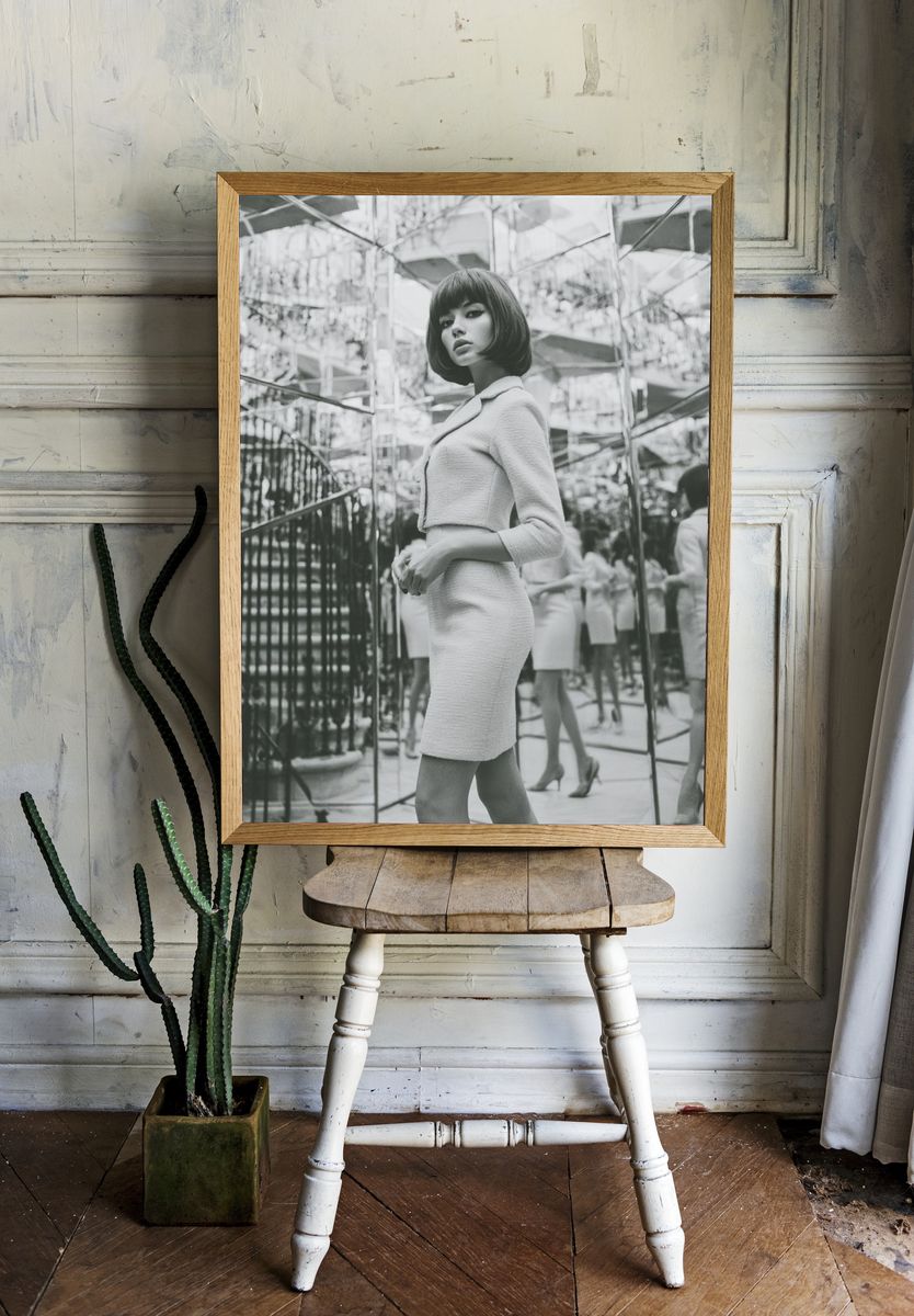 Mirror Maze Fashion Portrait Print. — room view 1