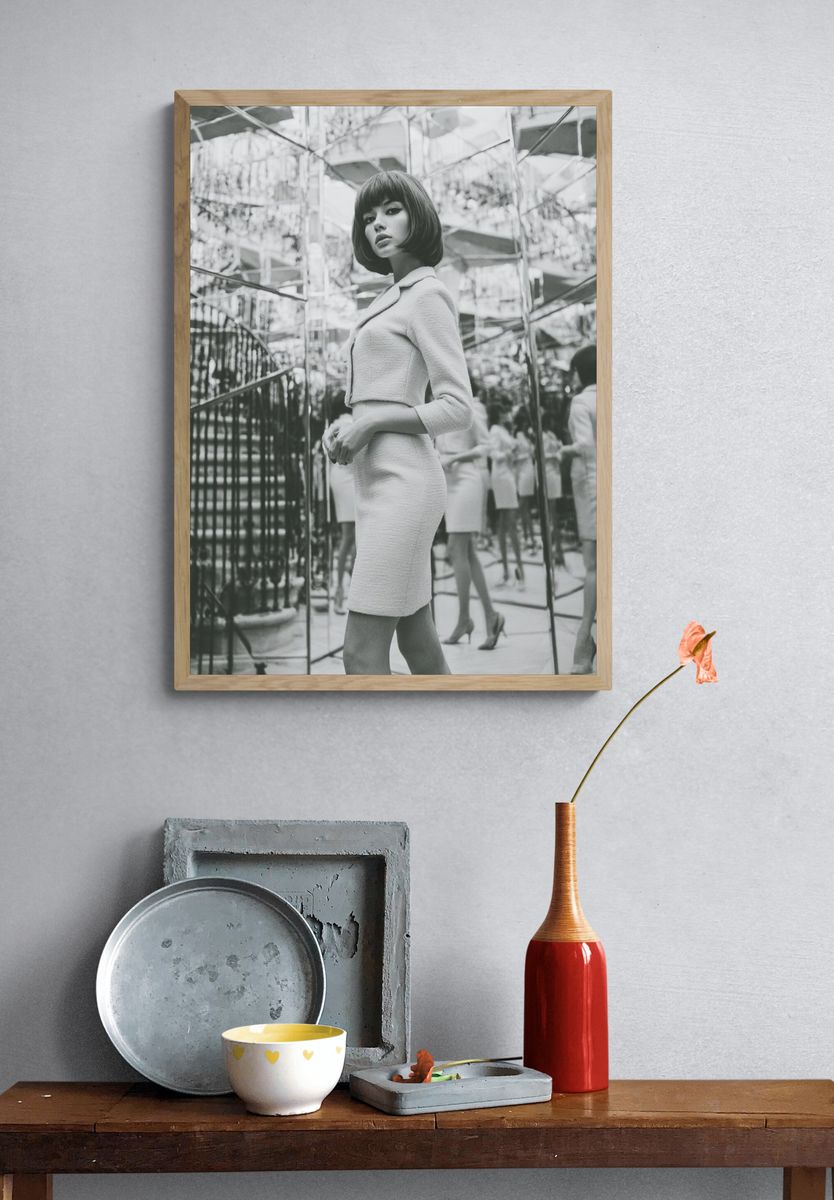 Mirror Maze Fashion Portrait Print. — room view 3