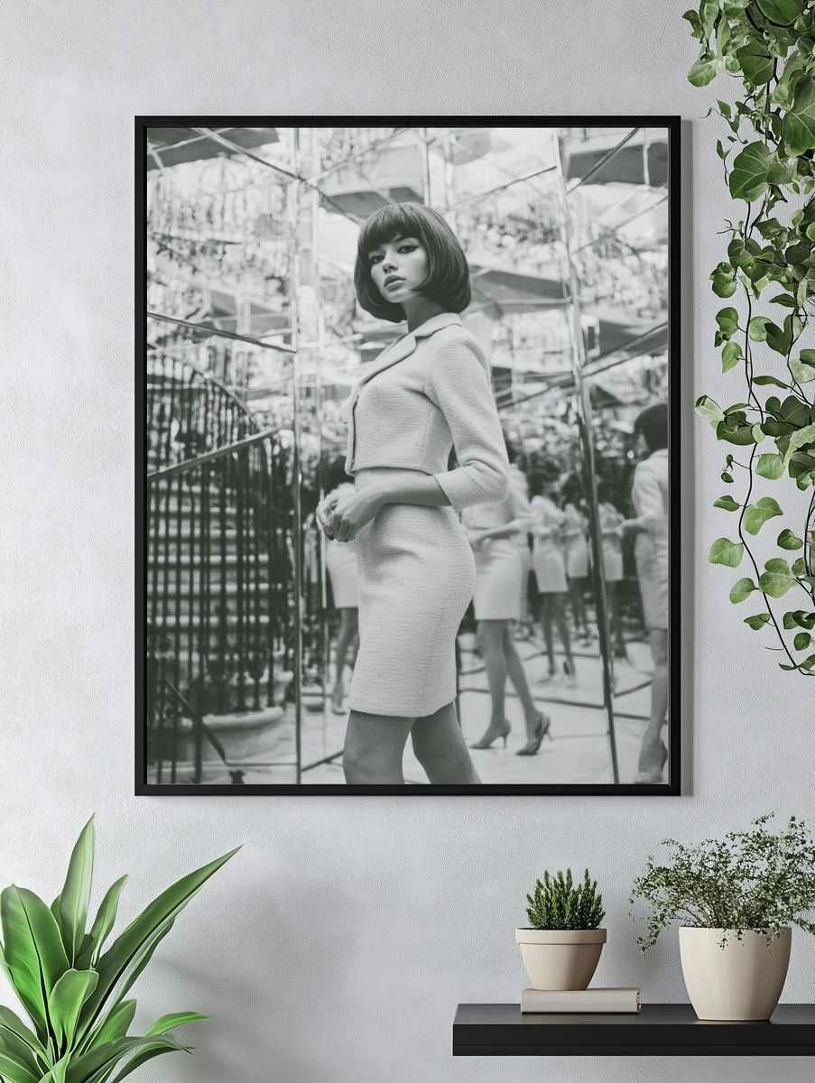 Mirror Maze Fashion Portrait Print. — room view 4