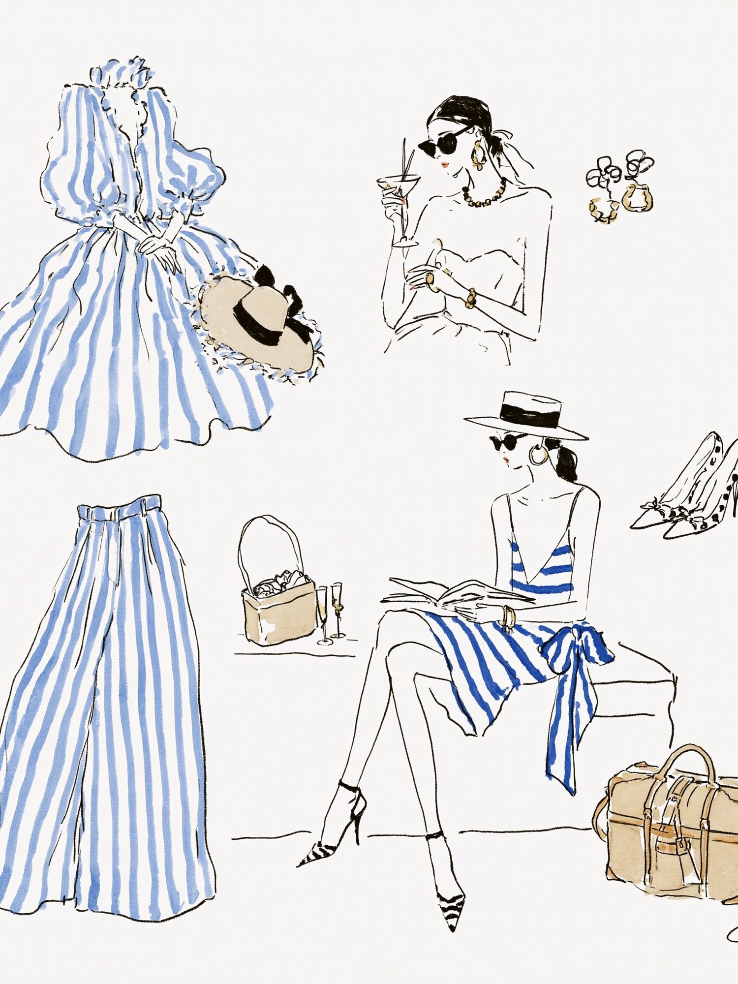 Fashion Sketch Collage Illustration Poster. poster — fashion art