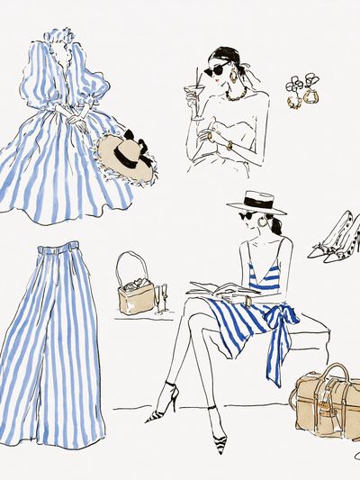 Fashion Sketch Collage Illustration Poster.