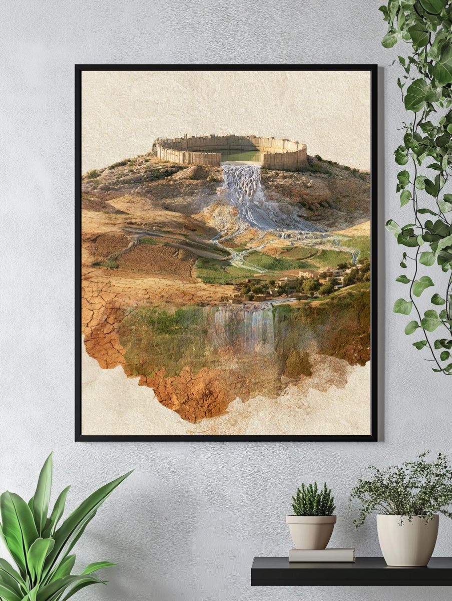Floating Landscape Collage Print. — room view 4