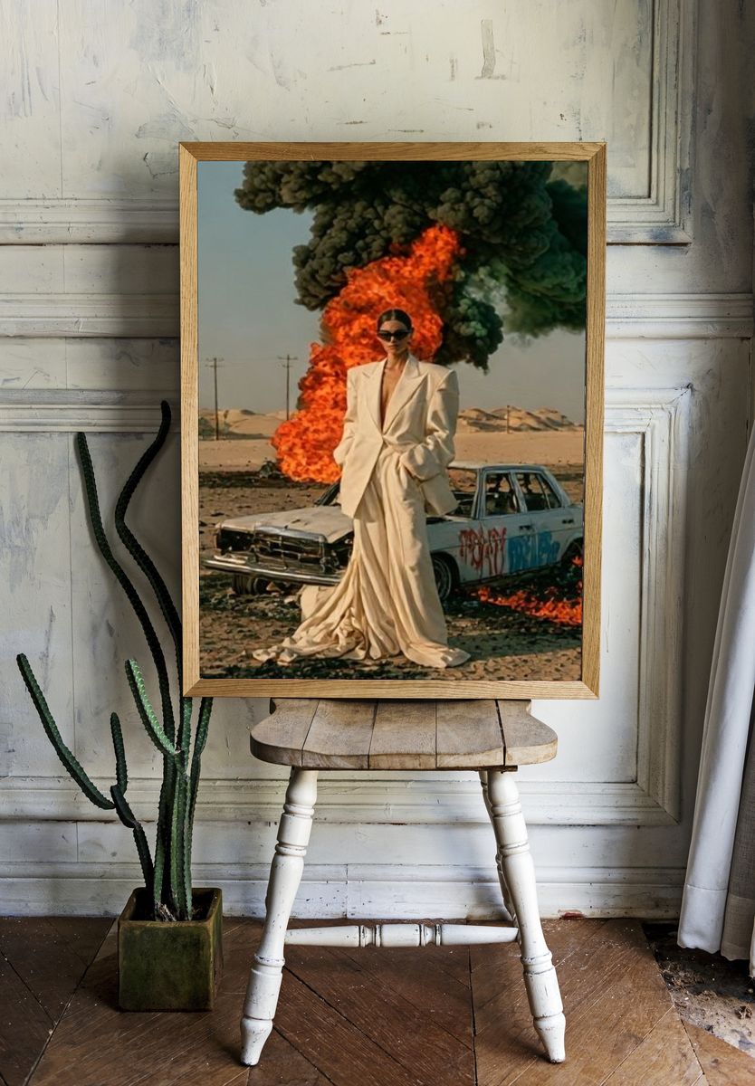 Desert Fire Fashion Poster. — room view 1
