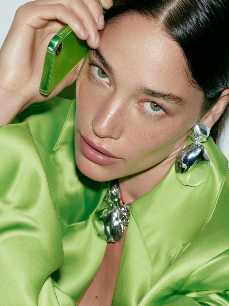 Green Fashion Portrait Poster. poster detail