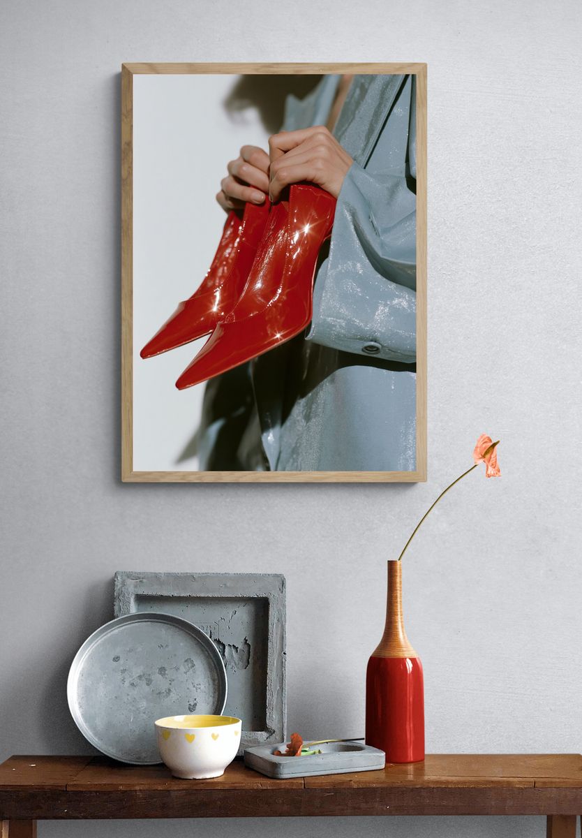Red Patent Boots Fashion Poster. — room view 3
