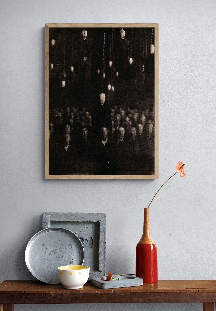 Suspended Figures Black-White Print. — room view 3