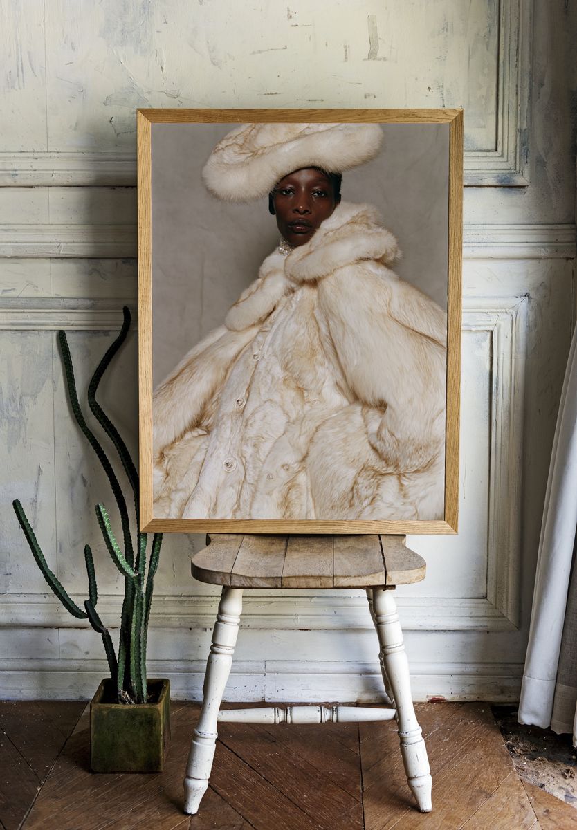 Luxury Fur Fashion Portrait Poster. room preview