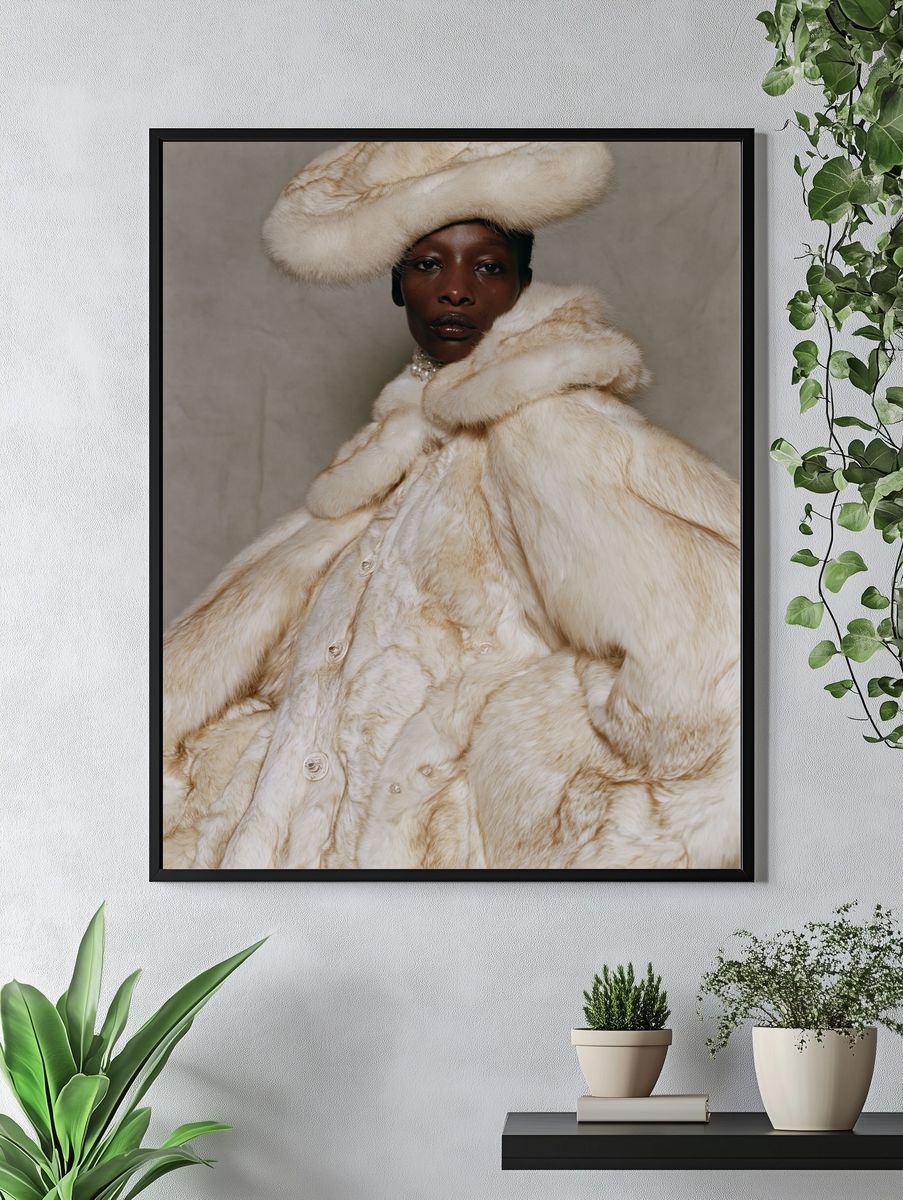 Luxury Fur Fashion Portrait Poster. — room view 4