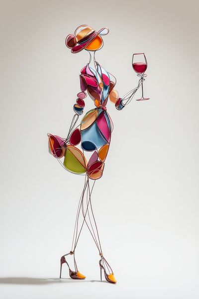 Fashion Figure with Wine Glass Poster. poster