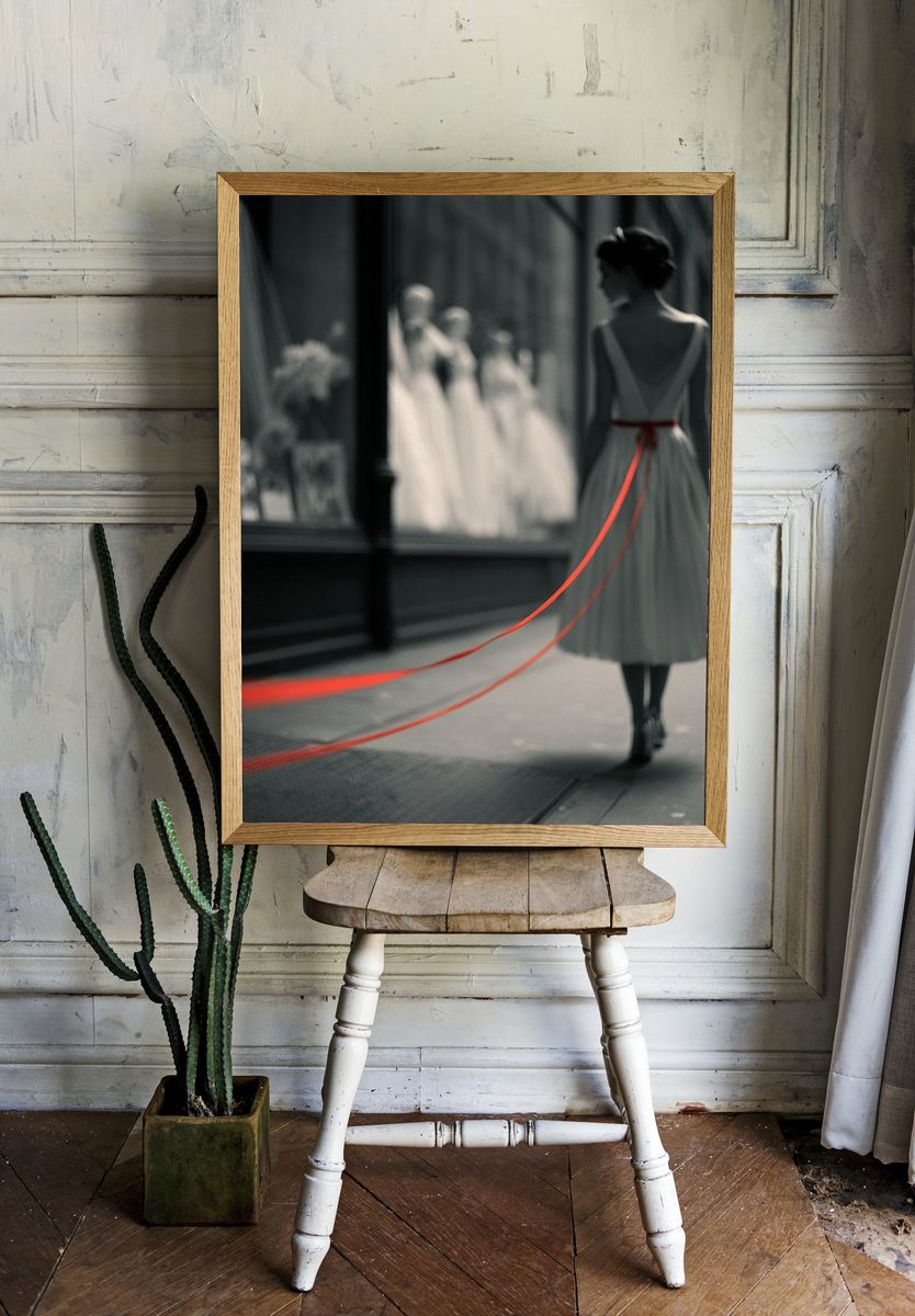 Red Ribbon Fashion Photography Poster. room preview