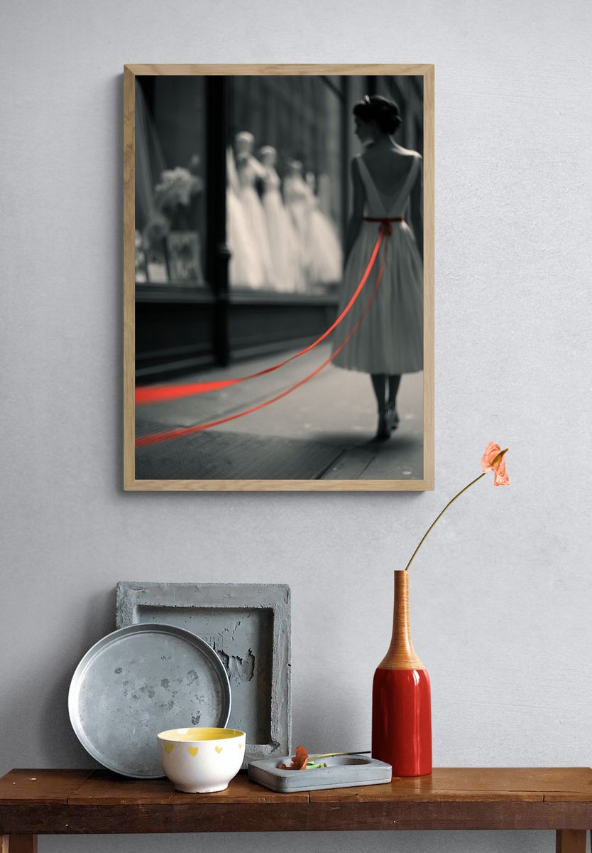Red Ribbon Fashion Photography Poster. — room view 3
